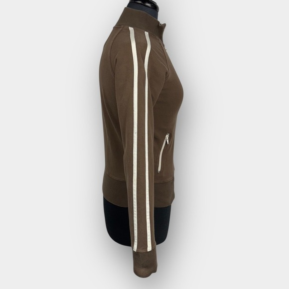 American Eagle Outfitters Track Jacket Brown Small Zip Retro Y2K Athletic - Picture 2 of 7